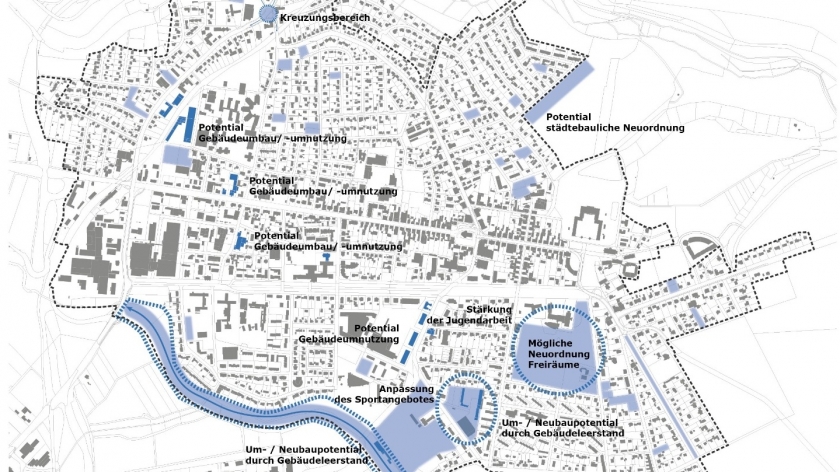 Entwicklungsbereiche im Stadtumbaugebiet „Kernstadt Bad Arolsen und Helsen“ 